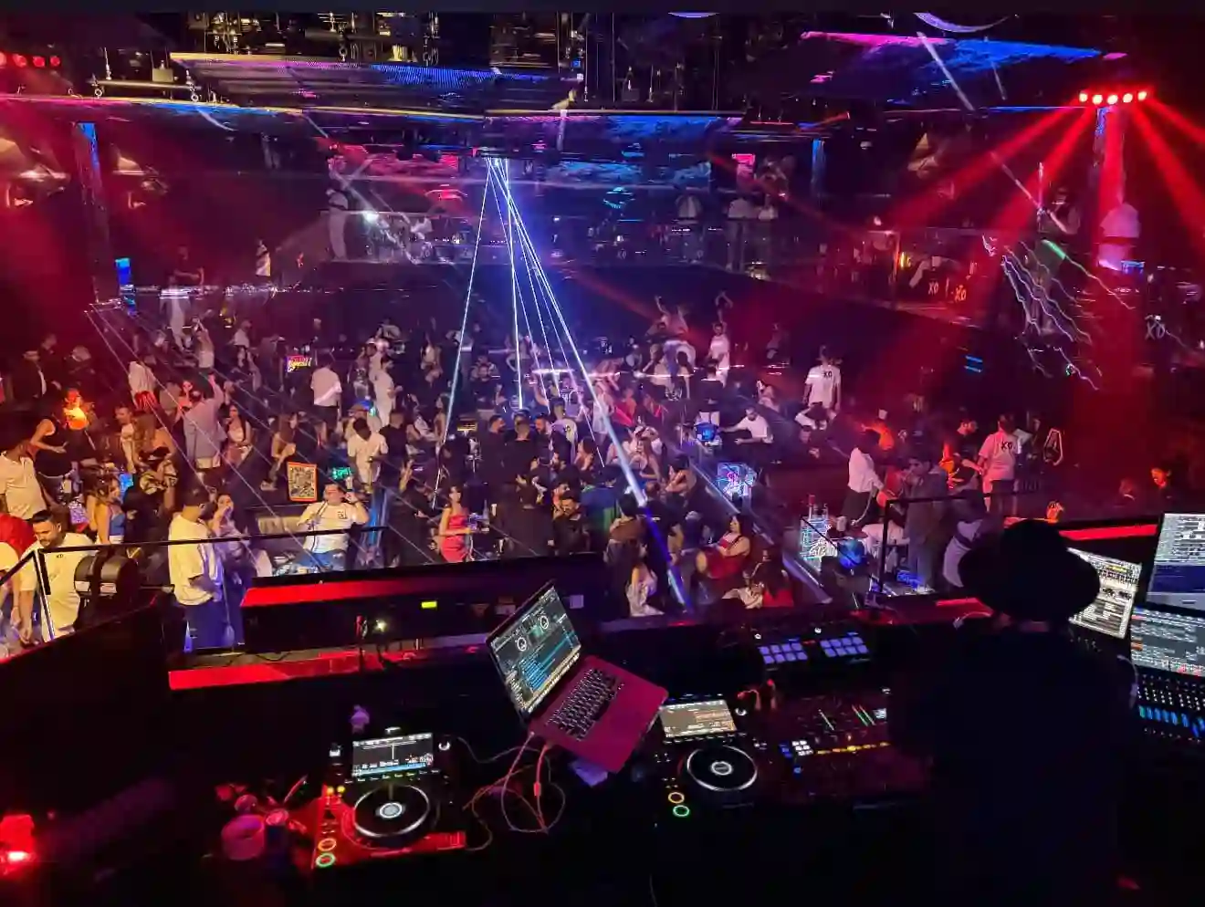 Aerial dancer performance at XO Club Dubai